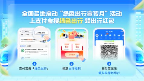 全国多地启动“绿色出行月”主题宣传 上支付宝搜“绿色出行”领取出行礼包